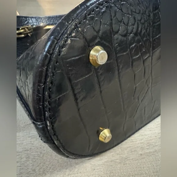 Saks Fifth Avenue Black Croc-Embossed top grain calf leather Crossbody Bag - Picture 5 of 14